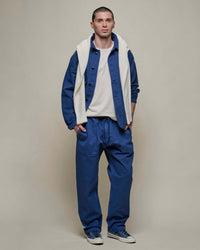 Merz b. Schwanen PANTS05 Workers Cotton Twill Drawstring Pants - Ink Blue | Merz b. Schwanen Chinos & Trousers | Jeanstore