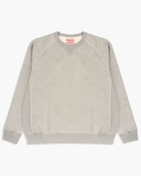 Wonder Looper 876gsm Double Heavyweight French Terry Pullover Crew Neck - Heather Grey | Wonder Looper Sweaters & Knitwear | JEANSTORE