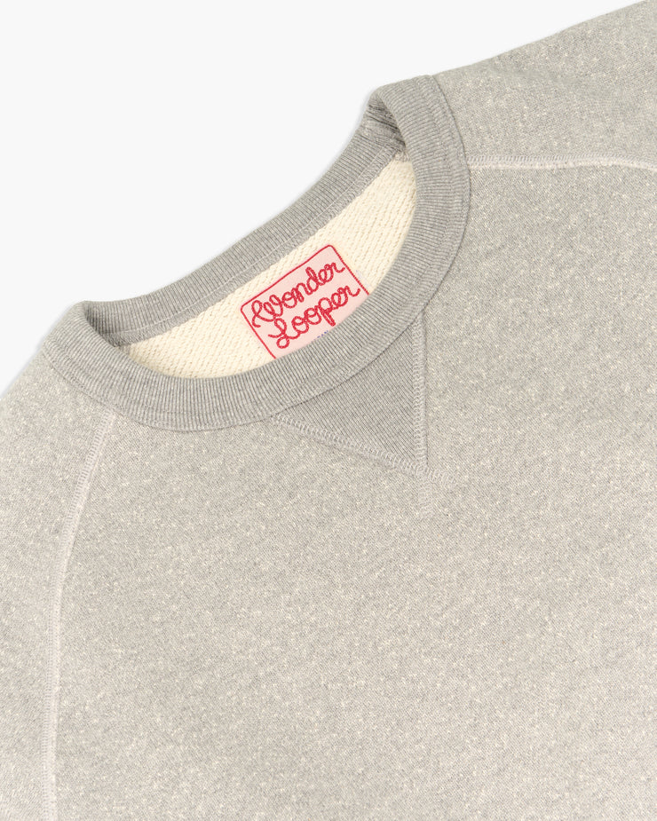 Wonder Looper 876gsm Double Heavyweight French Terry Pullover Crew Neck - Heather Grey | Wonder Looper Sweaters & Knitwear | JEANSTORE