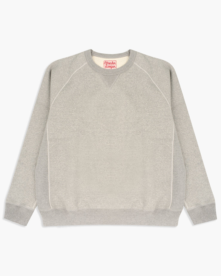 Wonder Looper 876gsm Double Heavyweight French Terry Pullover Crew Neck - Heather Grey | Wonder Looper Sweaters & Knitwear | JEANSTORE