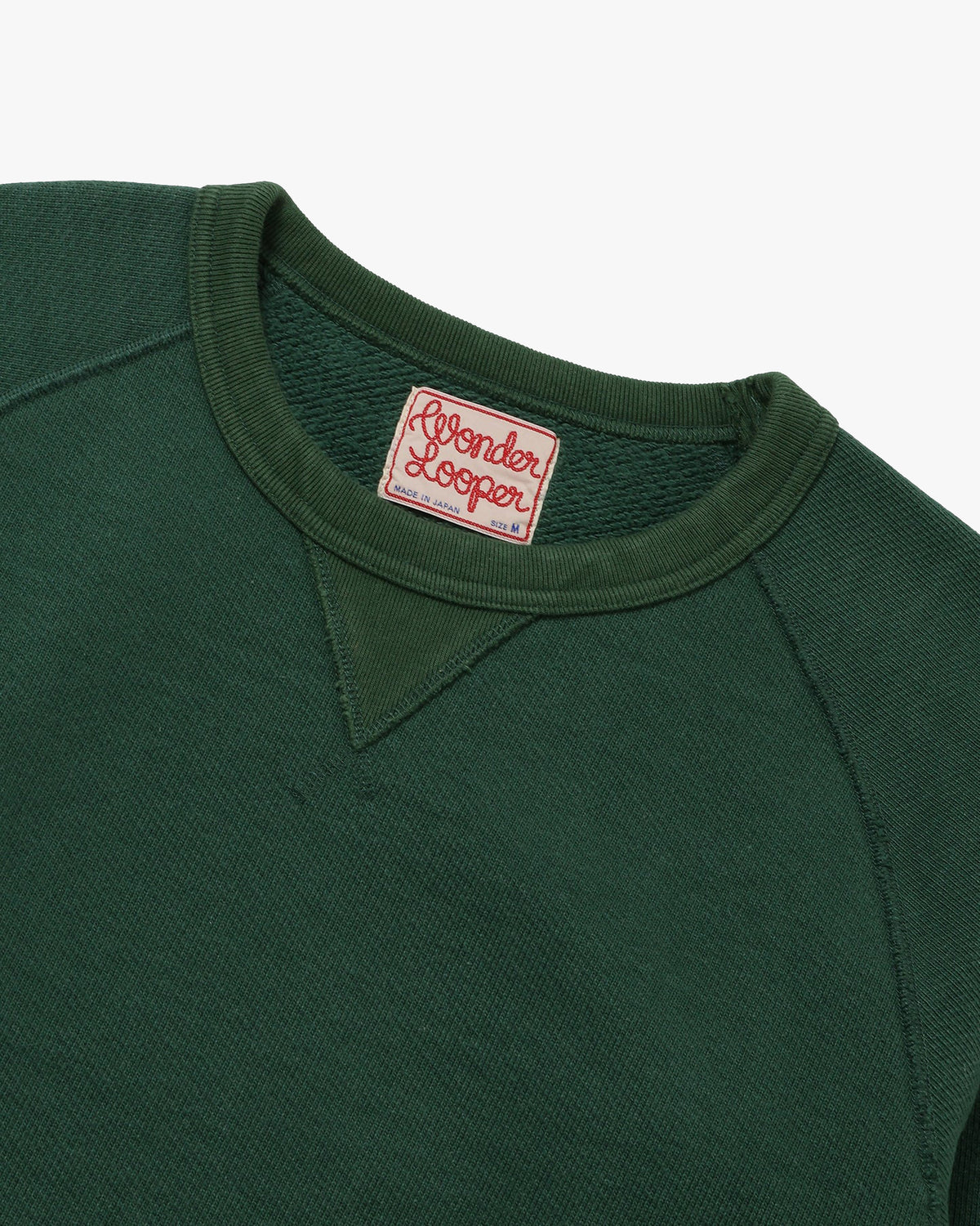 Wonder Looper 876gsm Double Heavyweight French Terry Pullover Crew Neck - Racing Green