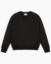 Wonder Looper 876gsm Double Heavyweight French Terry Pullover Crew Neck - Sumi Black | Wonder Looper Sweaters & Knitwear | JEANSTORE
