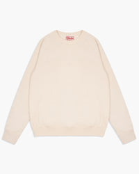 Wonder Looper 876gsm Double Heavyweight French Terry Pullover Crew Neck - Ecru | Wonder Looper Sweaters & Knitwear | JEANSTORE