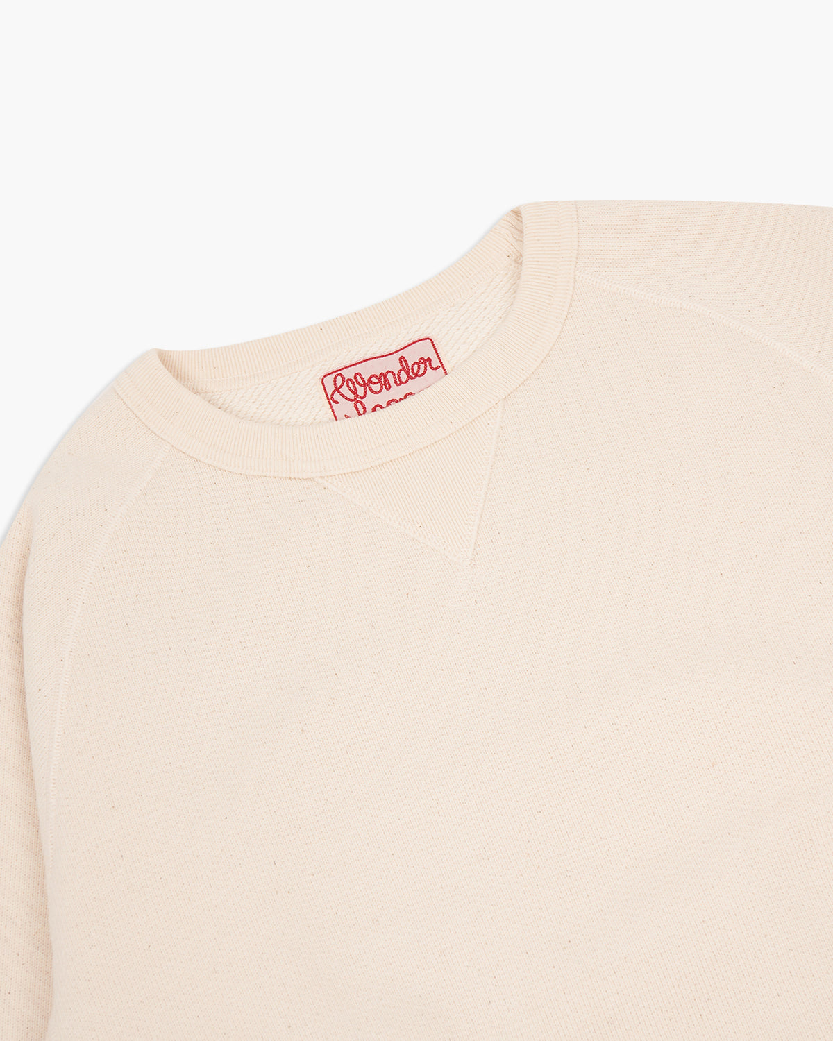 Wonder Looper 876gsm Double Heavyweight French Terry Pullover Crew Neck - Ecru | Wonder Looper Sweaters & Knitwear | JEANSTORE