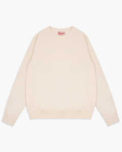 Wonder Looper 876gsm Double Heavyweight French Terry Pullover Crew Neck - Ecru