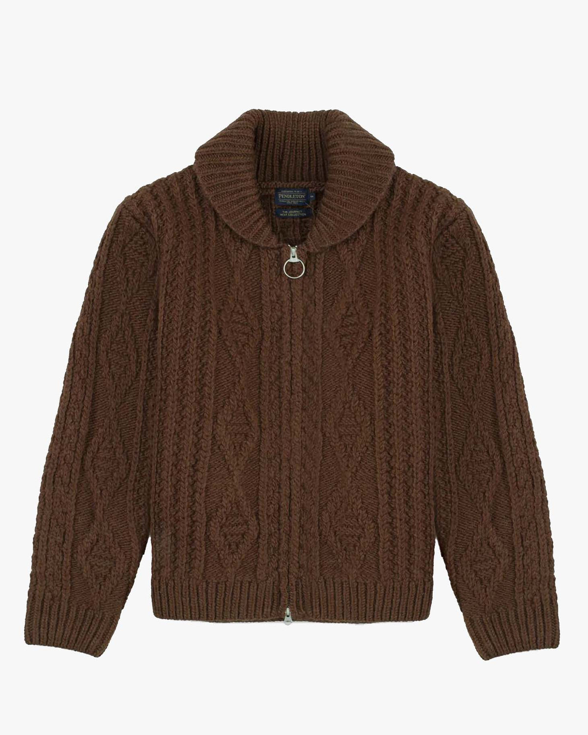Pendleton Hoop Zip Cardigan - Brown | Pendleton Sweaters & Knitwear | Jeanstore