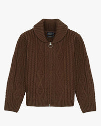 Pendleton Hoop Zip Cardigan - Brown | Pendleton Sweaters & Knitwear | Jeanstore