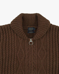 Pendleton Hoop Zip Cardigan - Brown | Pendleton Sweaters & Knitwear | Jeanstore