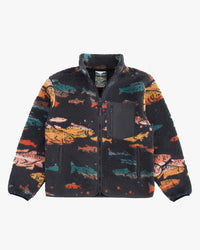Pendleton Full Zip Jacquard Sherpa Fleece Jacket - Salmon Falls Grey