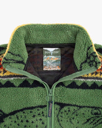 Pendleton Full Zip Jacquard Sherpa Fleece Jacket - Salmon Falls Olive
