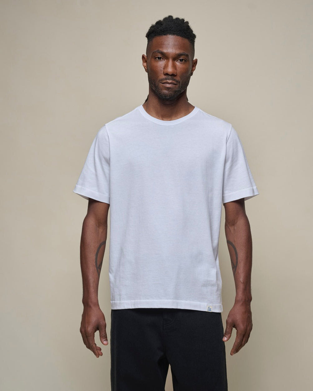 Merz b. Schwanen PIMATEE01 4.1oz Soft Pima Cotton Relaxed Tee - White