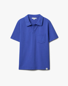 Merz b. Schwanen POLO01 Cotton Jersey S/S Polo Shirt - Vintage Blue