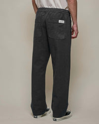 Merz b. Schwanen PANTS05 Workers Cotton Twill Drawstring Pants - Charcoal