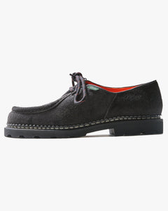 Paraboot Michael Anneaux Piped Seam Derby Shoe - Velours Noir / Marche Noire