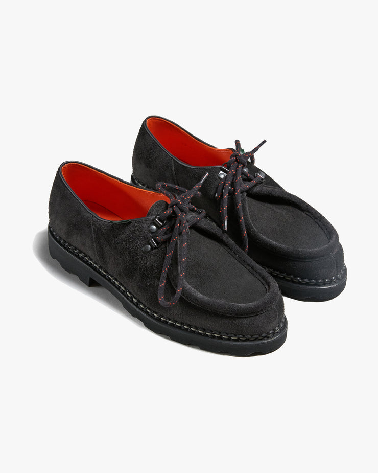 Paraboot Michael Anneaux Piped Seam Derby Shoe - Velours Noir / Marche