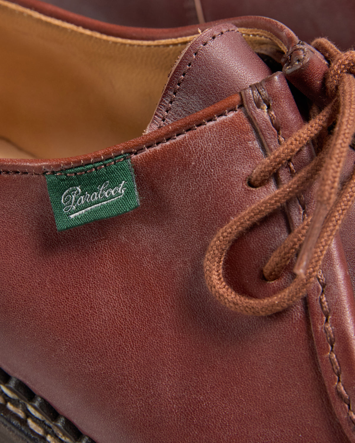 Paraboot Michael Piped Seam Derby Shoe - Lisse Marron / Marche Marron | Paraboot Shoes | JEANSTORE
