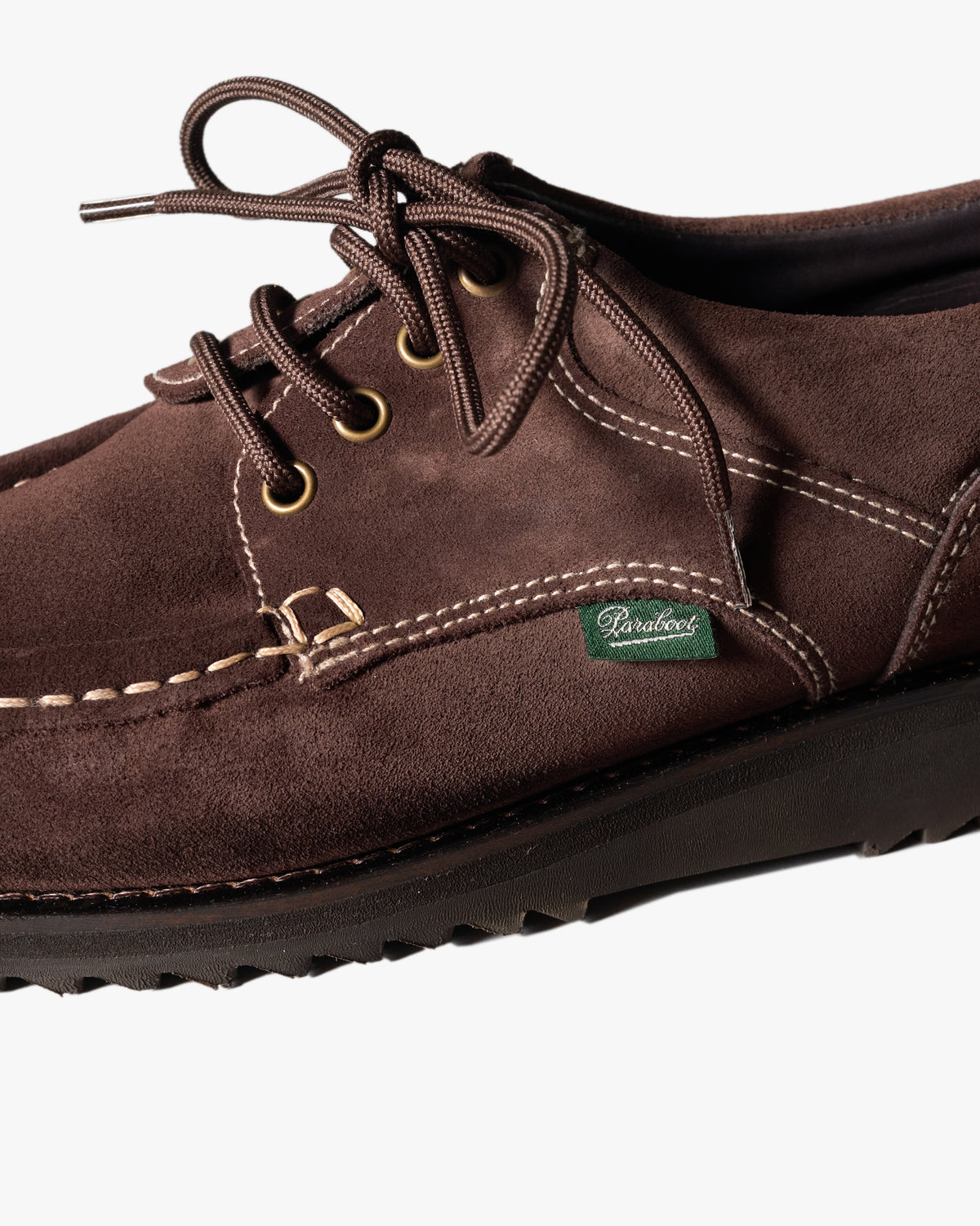 Paraboot Thiers Piped Seam Derby Shoe - Velours Marron / Sport Marron