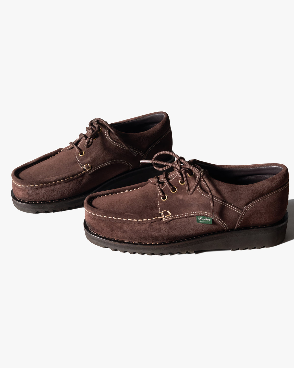 Paraboot Thiers Piped Seam Derby Shoe - Velours Marron / Sport Marron