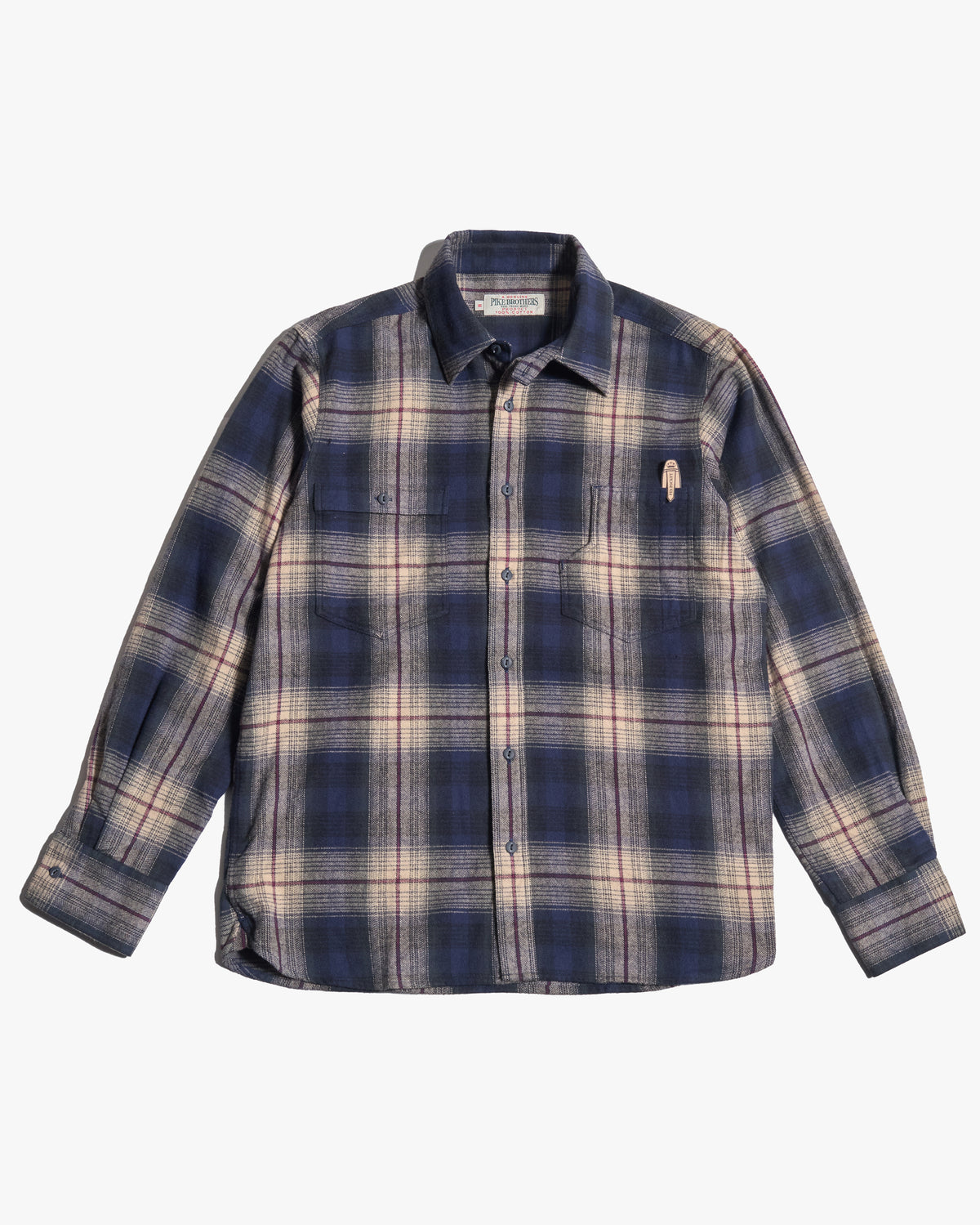 Pike Brothers 1937 Roamer Shirt - Blue / Beige Check Flannel | Pike Brothers Shirts | Jeanstore