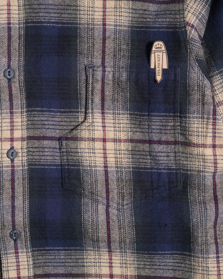 Pike Brothers 1937 Roamer Shirt - Blue / Beige Check Flannel