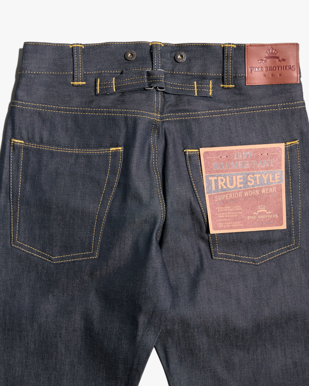 Pike Brothers 1937 Roamer Pant Relaxed Fit Mens Jeans - 11oz Selvedge Metal | Pike Brothers Jeans | JEANSTORE