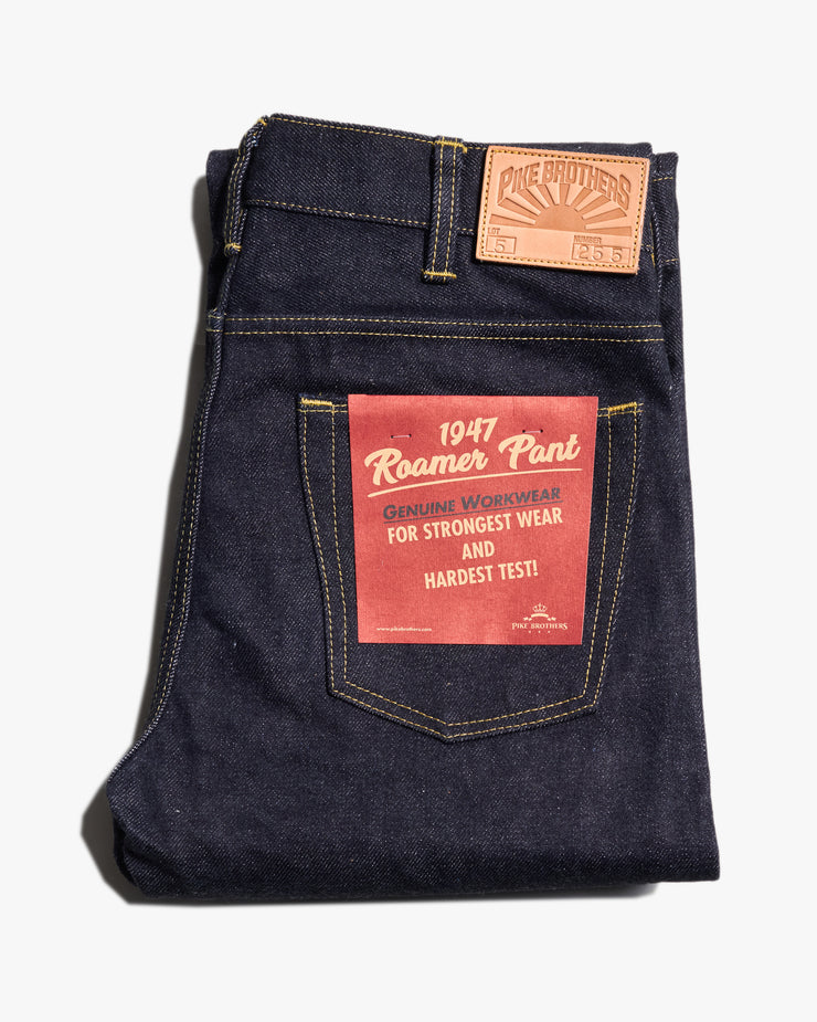 Pike Brothers 1947 Roamer Pant Relaxed Tapered Mens Jeans - 21oz Selvedge Indigo