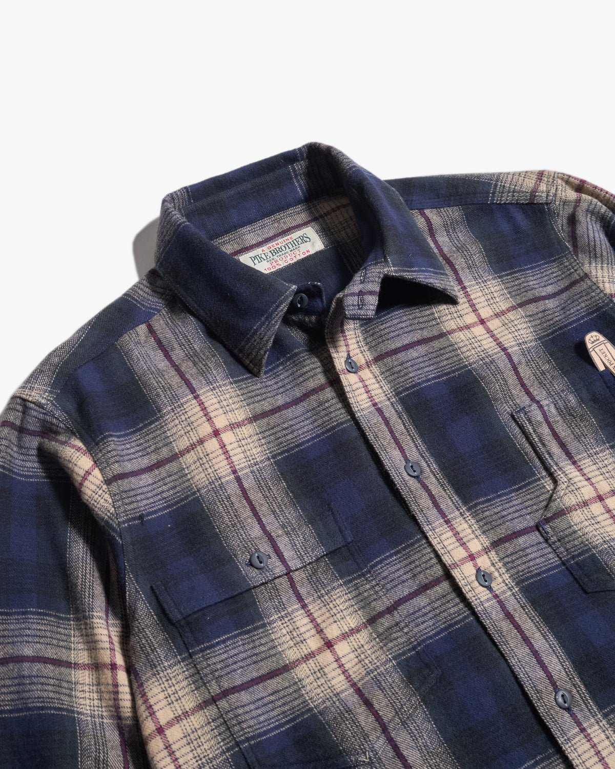 Pike Brothers 1937 Roamer Shirt - Blue / Beige Check Flannel | Pike Brothers Shirts | Jeanstore