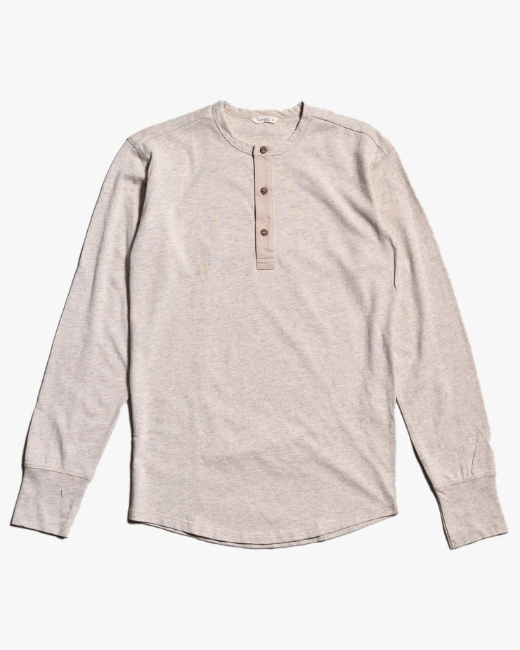 Pike Brothers 1927 L/S Henley Shirt - Ecru Melange