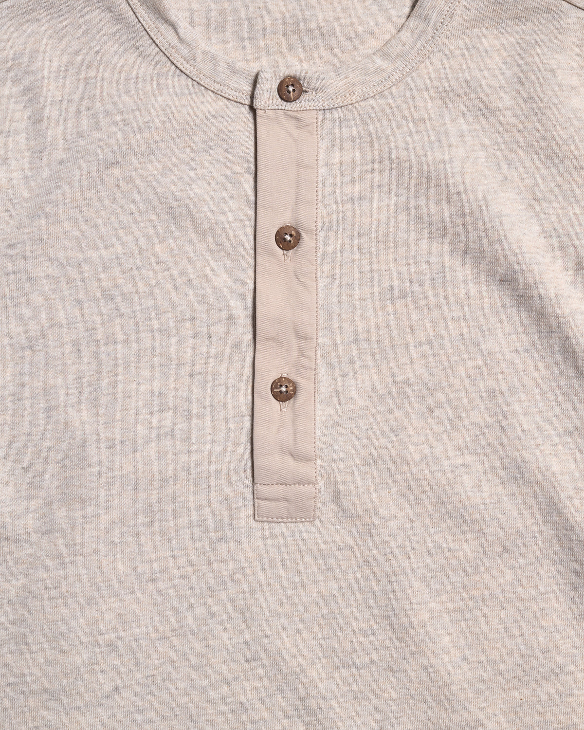 Pike Brothers L/S 1927 Henley Shirt - Ecru Melange