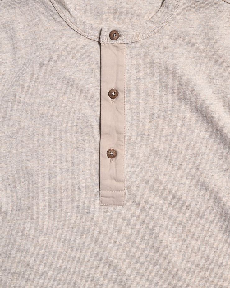 Pike Brothers 1927 L/S Henley Shirt - Ecru Melange