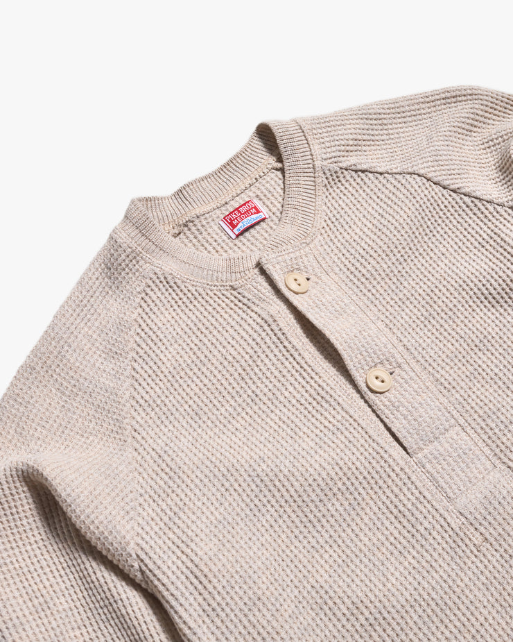 Pike Brothers 1936 Waffle Henley Shirt - Natural