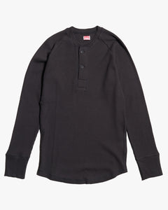 Pike Brothers 1936 Waffle Henley Shirt - Black