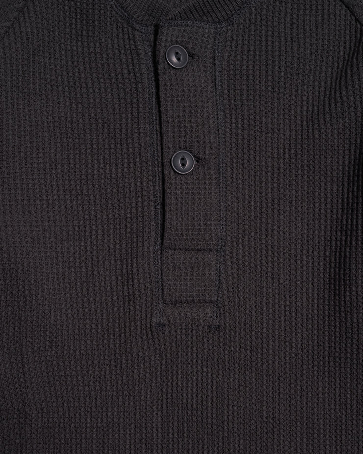 Pike Brothers 1936 Waffle Henley Shirt - Black