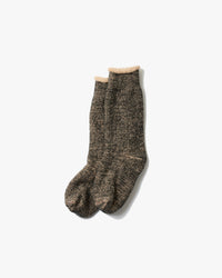 RoToTo R1001-BR Double Face Crew Socks - Black / Brown | RoToTo Socks | JEANSTORE