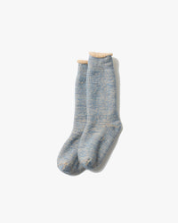 RoToTo R1001-BR Double Face Crew Socks - Blue / Brown | RoToTo Socks | JEANSTORE