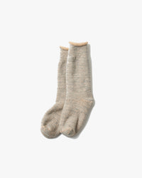 RoToTo R1001-BR Double Face Crew Socks - Grey / Brown | RoToTo Socks | Jeanstore