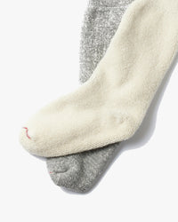 RoToTo R1001 Double Face Crew Socks - Medium Grey | RoToTo Socks | JEANSTORE