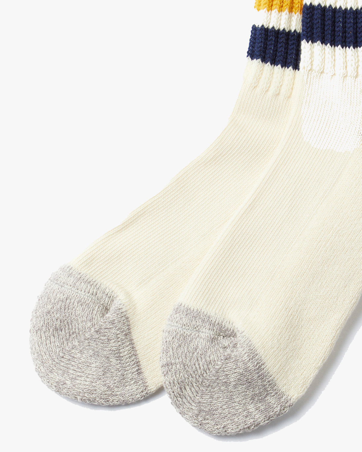 RoToTo R1255 Coarse Ribbed Oldschool Socks - Navy / Yellow