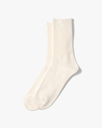 RoToTo R1427 Organic Daily 3-Pack Ribbed Crew Socks - Ivory