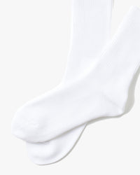 RoToTo R1427 Organic Daily 3-Pack Ribbed Crew Socks - White | RoToTo Socks | JEANSTORE