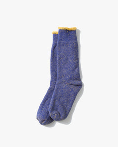 RoToTo R1612 Reversible Pile Socks - Blue / Light Yellow