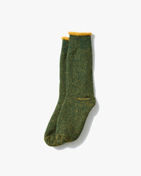 RoToTo R1612 Reversible Pile Socks - Ivy Green / Dark Yellow