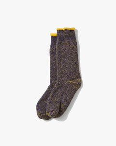 RoToTo R1612 Reversible Pile Socks - Navy / Yellow