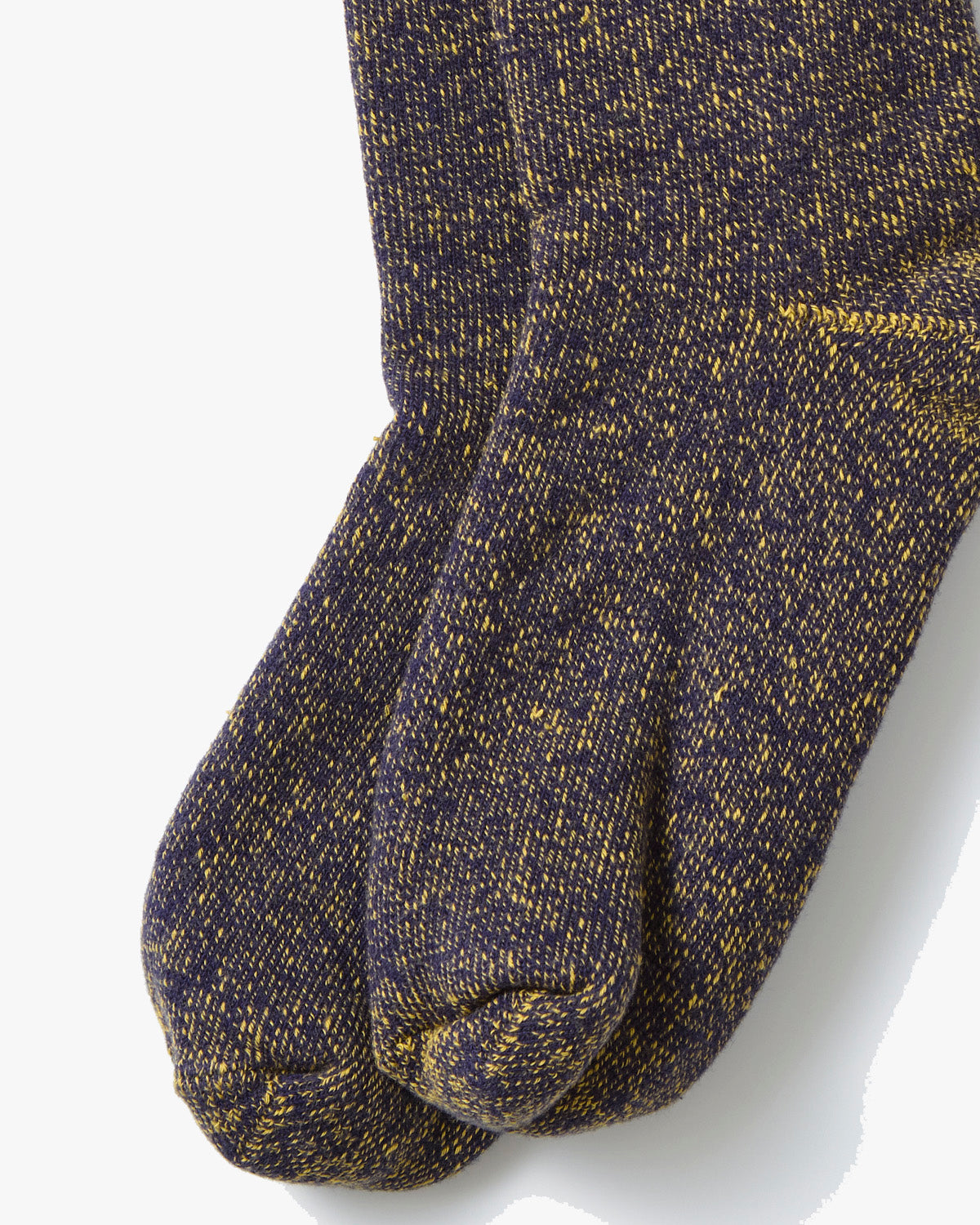 RoToTo R1612 Reversible Pile Socks - Navy / Yellow | RoToTo Socks | JEANSTORE