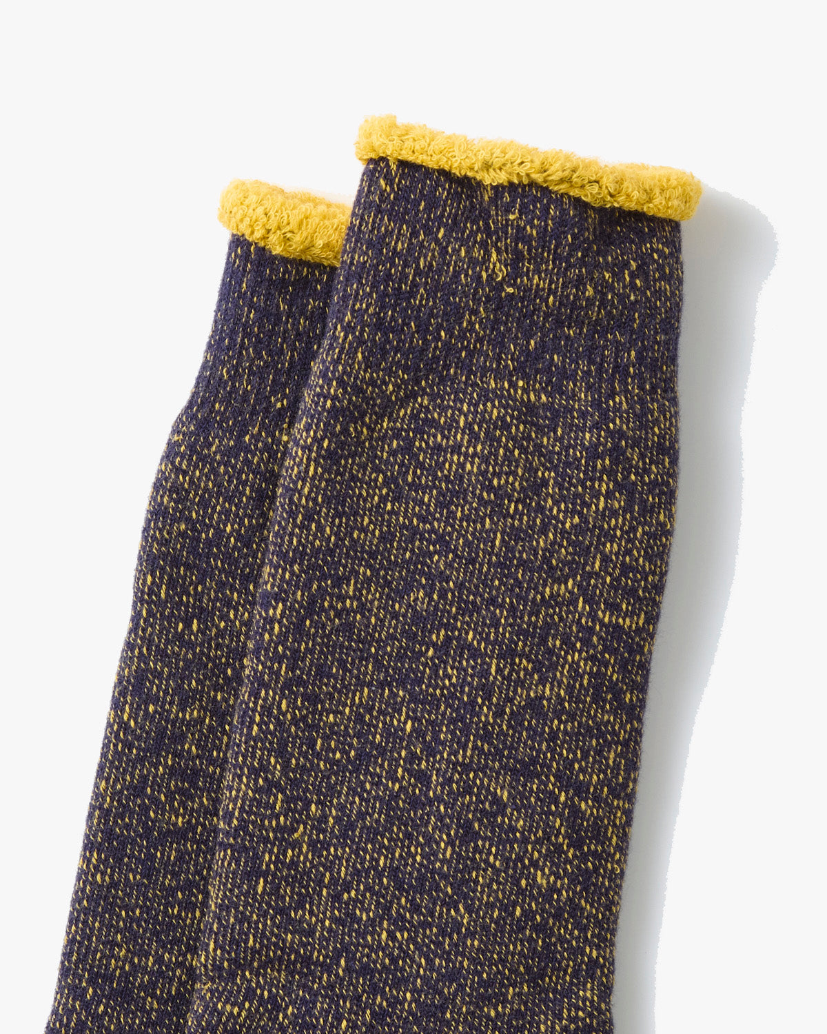 RoToTo R1612 Reversible Pile Socks - Navy / Yellow | RoToTo Socks | JEANSTORE