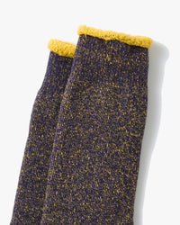 RoToTo R1612 Reversible Pile Socks - Navy / Yellow | RoToTo Socks | JEANSTORE