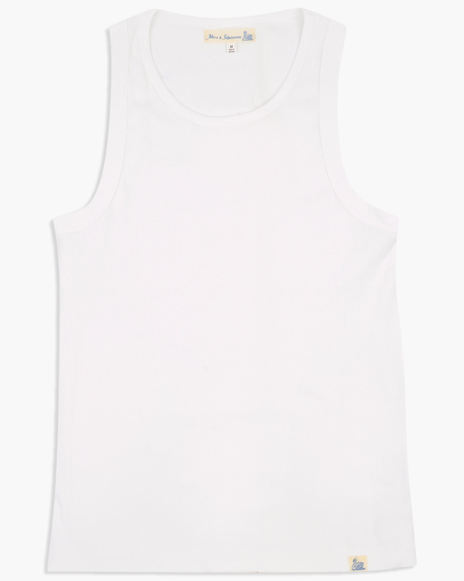 Merz b. Schwanen RIBTANK01 7.2oz Ribbed Tank Top - White