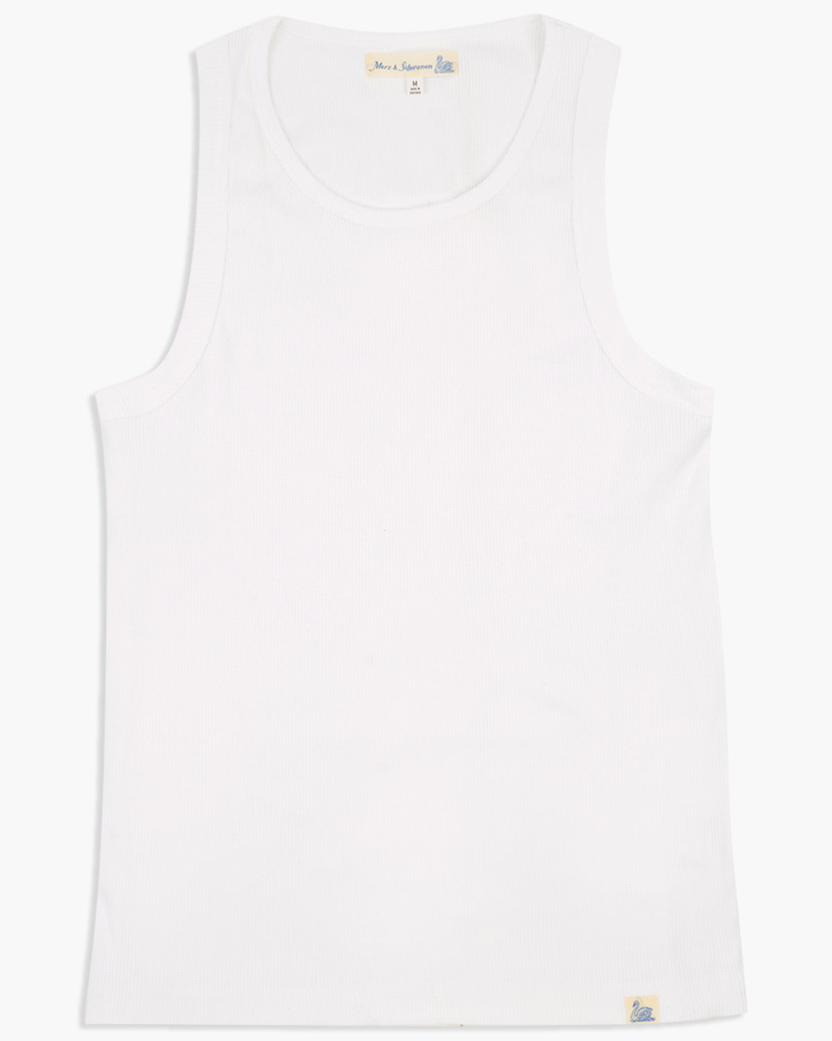 Merz b. Schwanen RIBTANK01 7.2oz Ribbed Tank Top - White | Merz b. Schwanen T Shirts | JEANSTORE