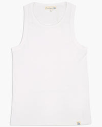 Merz b. Schwanen RIBTANK01 7.2oz Ribbed Tank Top - White | Merz b. Schwanen T Shirts | JEANSTORE