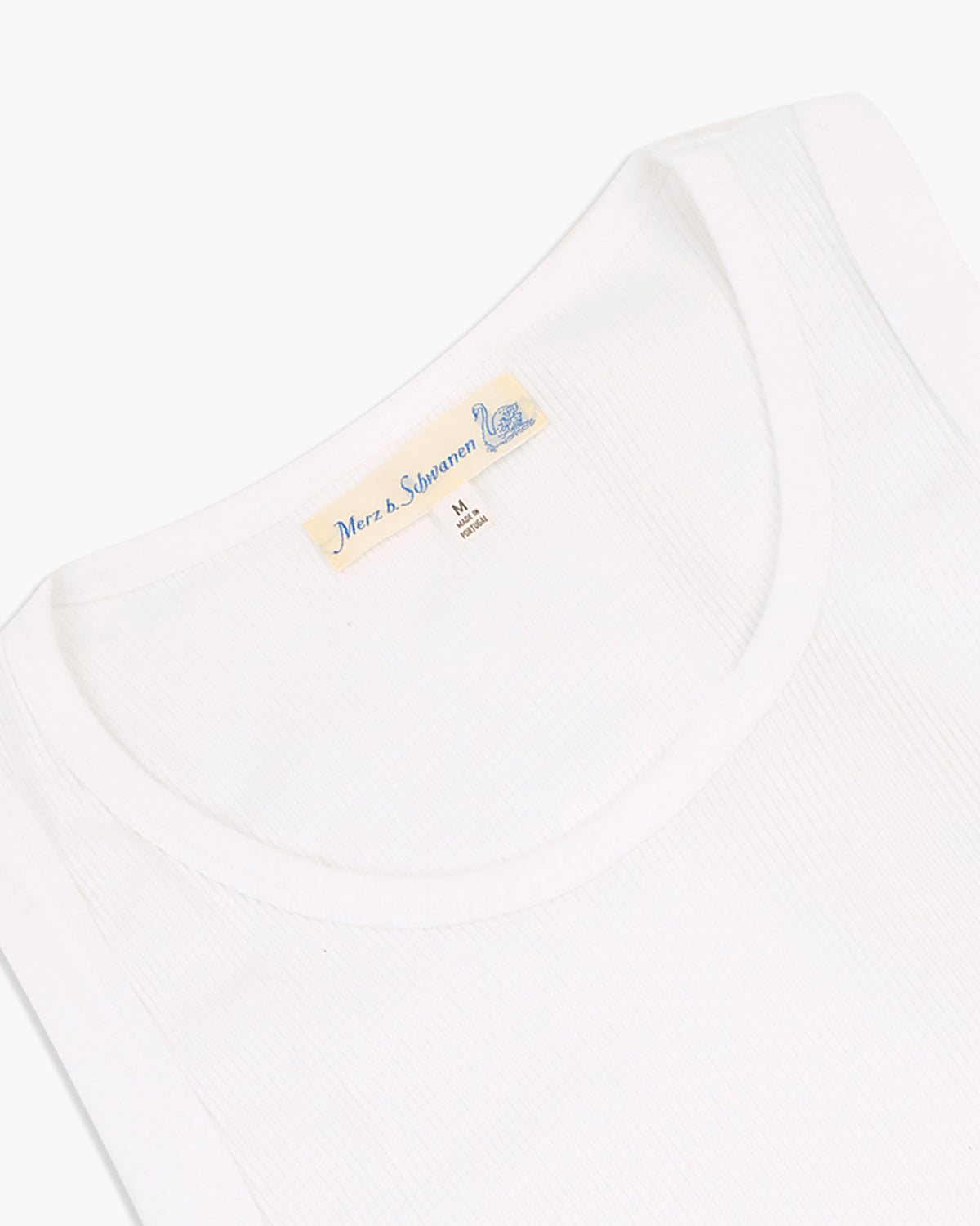 Merz b. Schwanen RIBTANK01 7.2oz Ribbed Tank Top - White | Merz b. Schwanen T Shirts | JEANSTORE